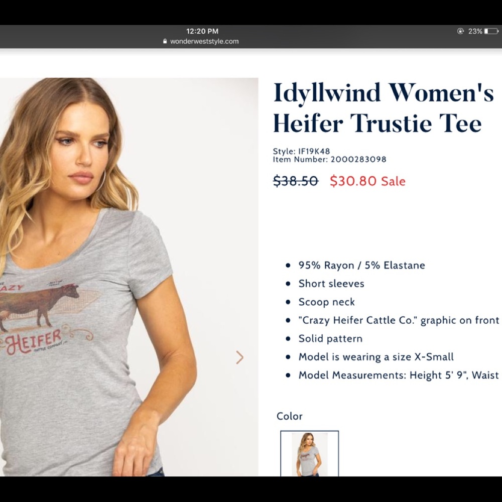 NWT Idyllwind Crazy Heifer shirt XL